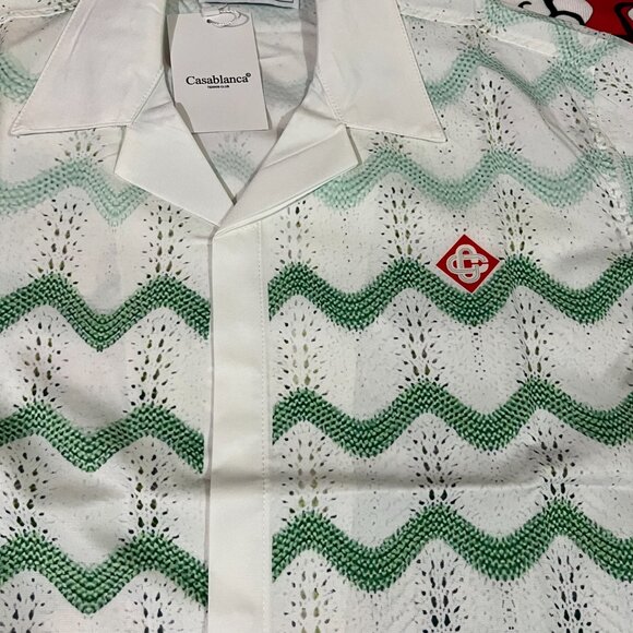 Casablanca Wavy Knit Short Sleeved Shirt - Picture 3 of 7